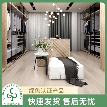 圣象康逸  溶溶月  大独幅栎木实木复合地板家用  Enf级   包安装