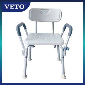 纬图VETO适老化卫浴加强扶手淋浴椅凳VT5009预防摔倒镂空底座家居护理高度可调花洒扣康养产品